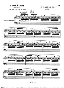 Partition Etude No.8 (A-flat major), Douze Études dans tous les tons majeurs, Op.35