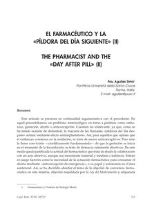 El Farmacéutico y la «Píldora del Día Siguiente» (II) (The Pharmacist and the «Day After Pill» (II))