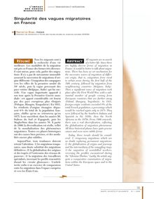 Singularité des vagues migratoires en France - article ; n°1 ; vol.4, pg 31-36