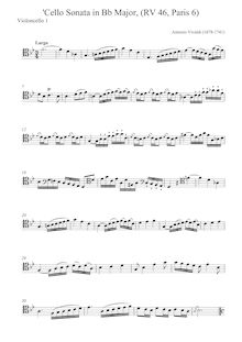 Partition violoncelle 1 , partie, violoncelle Sonata en B-flat major par Antonio Vivaldi