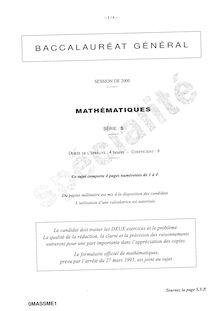 Mathématiques Spécialité 2000 Scientifique Baccalauréat général
