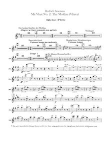 Partition Piccolo, flûte 1, 2, Vltava, Die Moldau, E minor, Smetana, Bedřich