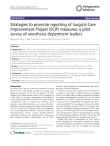 Strategies to promote reporting of Surgical Care Improvement Project (SCIP) measures: a pilot survey of anesthesia department leaders