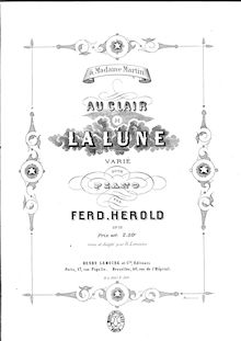 Partition complète, Au clair de la lune varié pour piano, Hérold, Ferdinand par Ferdinand Hérold