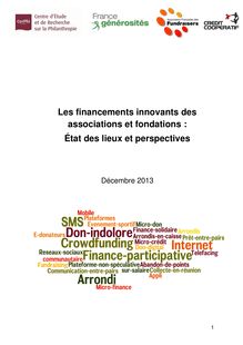 2013 - Les financements innovants des associations et fondations : État des lieux et perspectives