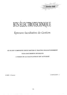 Gestion 2005 BTS Électrotechnique