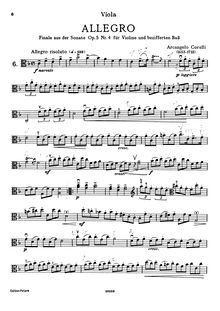 Partition de viole de gambe, 12 violon sonates, Op.5, Corelli, Arcangelo