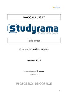 Corrigé BAC ST2S 2014 Mathématiques