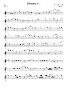 Partition ténor viole de gambe 1, octave aigu clef, Fantazias et en Nomines par Henry Purcell