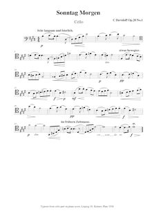 Partition de violoncelle, 4 pièces pour violoncelle et Piano