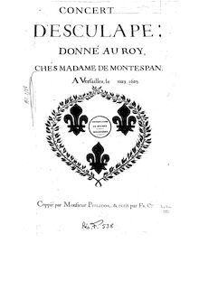 Partition complète (Manuscript), Concert d Esculape, Lalande, Michel Richard de