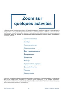 Recomposition du tissu productif de la région Nord-Pas-de-Calais - Zoom sur quelques activités