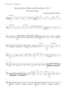 Partition violoncelles/Contrabasses, hautbois Concerto No.1 en D minor