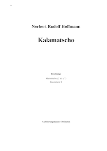 Partition Title, Kalamatscho, Hoffmann, Norbert Rudolf