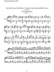 Partition complète, German Dances, D.971, Schubert, Franz par Franz Schubert