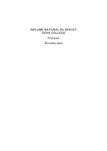 Diplome national du brevet série collège français annales zéro