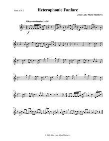 Partition cor en F 2, Heterophonic Fanfare, Fanfare on "Auld Lang Syne"