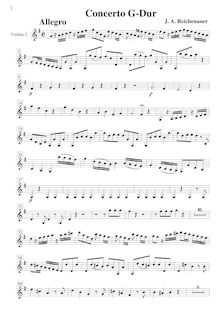Partition violons II, violon Concerto en G major, G, Reichenauer, Antonín