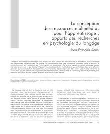 La conception des ressources multimédias pour l’apprentissage : apports des recherches en psychologie du langage - article ; n°1 ; vol.152, pg 79-87