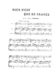 Partition complète, Rien n est que la France, F minor, Massenet, Jules