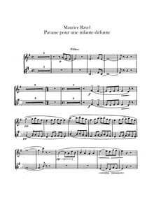 Partition flûte 1/2, Pavane pour une infante défunte, Pavane for a Dead Princess