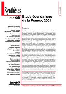 Synthèse: Etude économique de la France, 2001 - Synthèses de l ...
