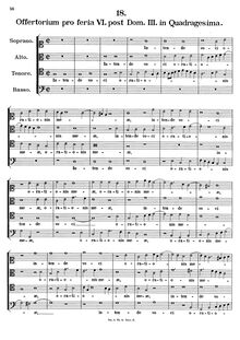 Partition complète, Intende voci orationis meae, Offertorium pro feria VI. post Dominicam III. in Quadragesima