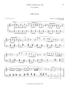 Partition 100. Verset (D minor), L’Office Catholique, Op.148, Lefébure-Wély, Louis James Alfred