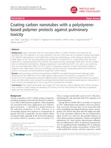 Coating carbon nanotubes with a polystyrene-based polymer protects against pulmonary toxicity