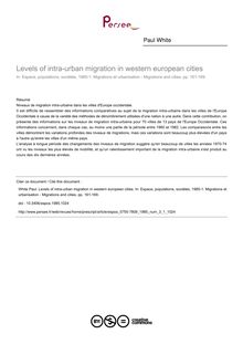 Levels of intra-urban migration in western european cities - article ; n°1 ; vol.3, pg 161-169