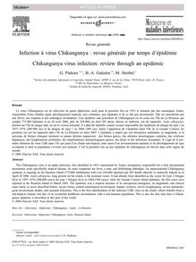 Infection à virus Chikungunya : revue générale par temps d ...