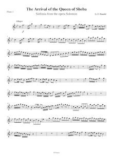 Partition flûte 1, Solomon, Handel, George Frideric