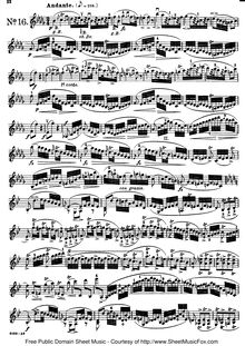 Partition Caprices Nos. 16-20, 24 Caprices pour violon, Rode, Pierre