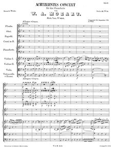 Partition , Allegro vivace, Piano Concerto No.18, B♭ major, Mozart, Wolfgang Amadeus par Wolfgang Amadeus Mozart