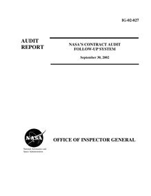 NASA s Contract Audit Follow-up System