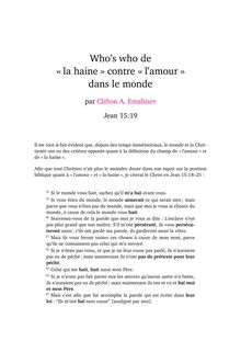 Who s who de "la haine" contre "l amour" dans le monde