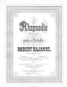 Partition complète, Rhapsody No.1, Op.5, D minor, Kajanus, Robert