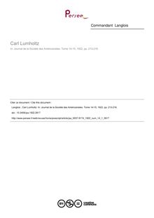 Carl Lumholtz - article ; n°1 ; vol.14, pg 213-216