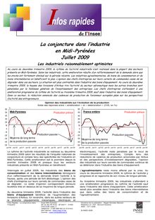 La conjoncture dans l industrie en Midi-Pyrénées - juillet 2009