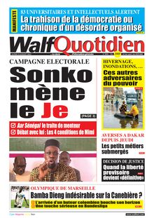 Walf Quotidien n°9098 - du lundi 25 juillet 2022