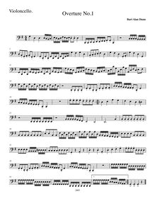 Partition de violoncelle, Overture No.1, G Major, Dunn, Bart