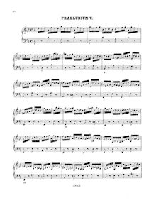 Partition Prelude et Fugue No.5 en D major, BWV 850, Das wohltemperierte Klavier I par Johann Sebastian Bach