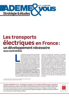 Les transports électriques en France : un développement nécessaire sous contraintes.