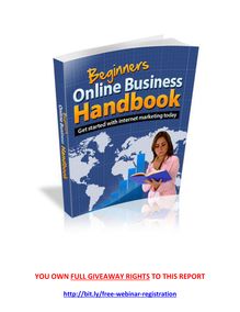 Beginner s Online Business Handbook