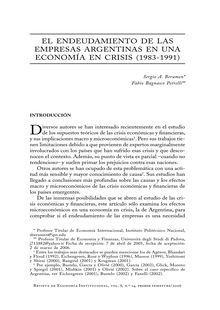 El endeudamiento de las empresas argentinas en una economía en crisis (1983-1991) (The Argentinean Firms indebtedness in an Economic Crisis (1983-1991))