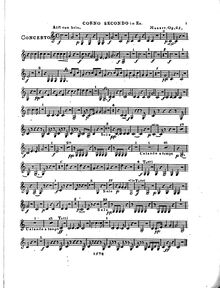 Partition cor 2 (E♭), Grand Piano Concerto, Op.25, Mozart, Franz Xaver Wolfgang