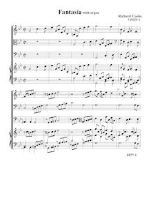 Partition complète, fantaisies pour 3 violes de gambe et orgue, Cooke, Richard par Richard Cooke