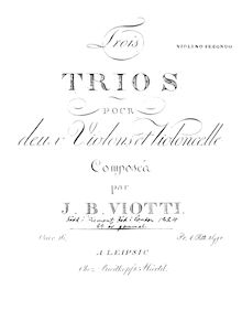Partition violon 2, 3 corde Trios, Op.16, Viotti, Giovanni Battista par Giovanni Battista Viotti