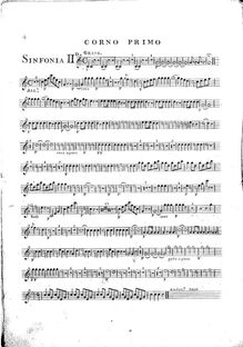 Partition cor 1, 6 Symphonies, G.503-508 (Op.12), D major, E♭ major, C major, D minor, B♭ major, A major