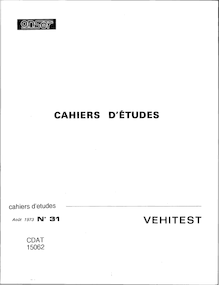 Cahiers d études ONSER du numéro 1 à 66 (1962-1985) - Récapitulatif. : fascicule 1 : rapport